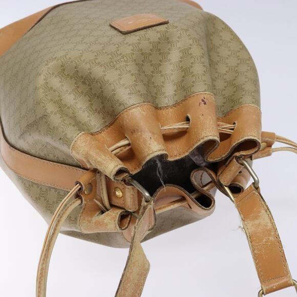 CELINE Macadam Canvas Shoulder Bag Beige - Picture 6 of 12